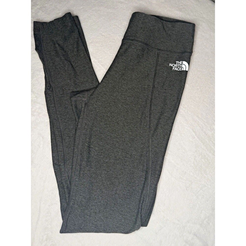 The North Face Women's Gray Solid Ankle Leggings High Rise Stretch Logo XS A030